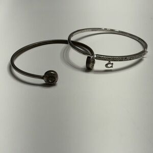 Coach Silver and Gold Tone Bracelet Duo